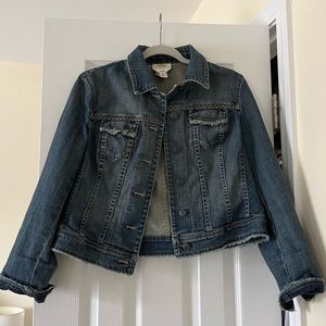 Talbots Medium Wash 3/4 Sleeve Jean Jacket